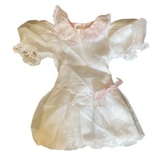 Vintage Mothercare Little Girl’s Dress 4T Coquette Baptism Puff Sleeve Peageant